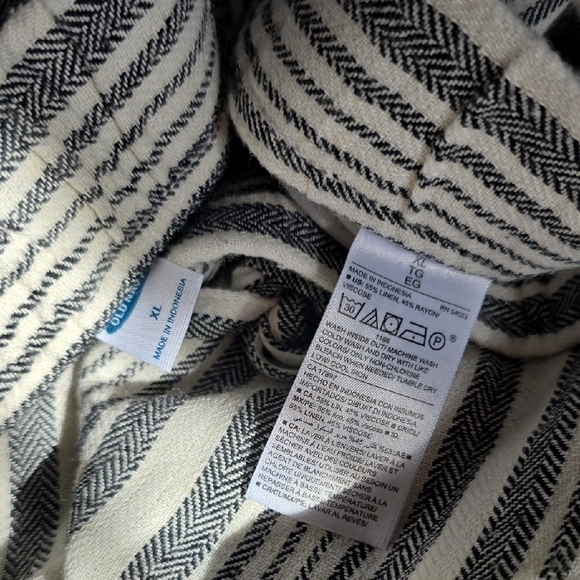 Old Navy Black and White Linen & Rayon Pants - Picture 4 of 4